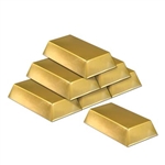 Plastic Gold Bar Decorations (6/pkg)