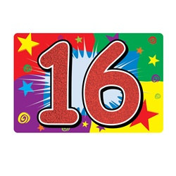 Glittered 16 Sign