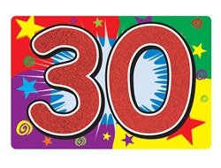 Glittered 30 Sign