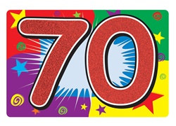 Glittered 70 Sign