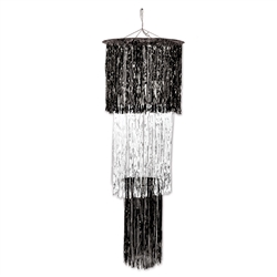 3-Tier Shimmering Chandelier - Black and White