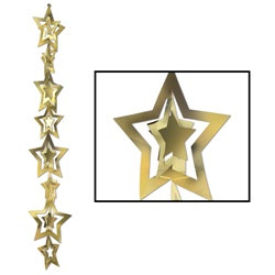 3-D Gold Prismatic Star Gleam N Garland