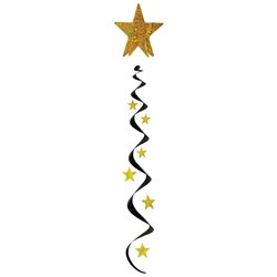 Black and Gold Jumbo Star Whirl (1/pkg)