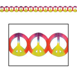 Tie-Dyed Peace Sign Garland