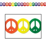 Multi-Color Peace Sign Garland