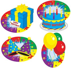 Happy Birthday Cutouts (4/pkg)