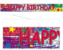 Metallic Happy Birthday Fringe Banner