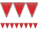 Western Red Bandana Pennant Banner