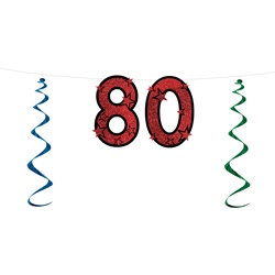 80th Glittered Streamer