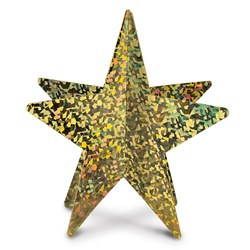 Gold 3-D Prismatic Star Centerpiece