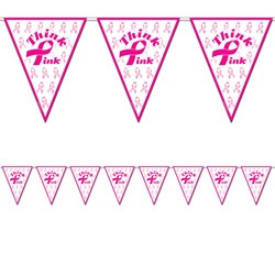 Think Pink Ribbon Pennant Banner