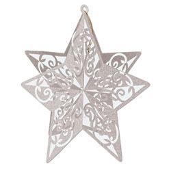 3-D Silver Glittered Star Centerpiece