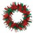 Red and Green Feather Wreath (12 inch)