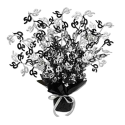 50 Black and Silver Gleam N Burst Centerpiece