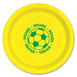 Brasil Soccer Plates (8/Pkg)