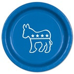 Blue Democratic Plates (8/pkg)