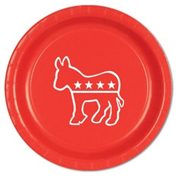 Red Democratic Plates (8/pkg)