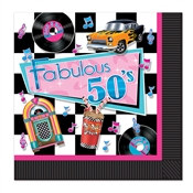 Fabulous 50's Luncheon Napkins (16/Pkg)