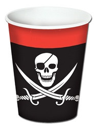 Pirate Beverage Cups, 8 Ozs (8/Pkg), hot/cold