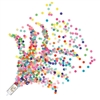 The Push Up Confetti Poppers - Multi-color are filled with multi-color tissue confetti. Contains approx. 0.40 ounces per popper. Contains 8 per package. Point away from the face and other people.