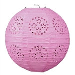 Lace Paper Lanterns - Pink