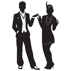 Get your guests in the right frame of mind with the Great 20's Silhouettes. These black and white cut-outs help set the mood, match with our Gangster Props & Jazz Trio Silhouettes.