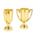 These mini Trophy Cups are the perfect party favor for any type of party. They are made of plastic, but still carry that gold color that is synonymous with champion. Each trophy measures 2 1/4 inches by 2 3/4 inches and come eight per package.