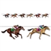 Get ready for derby day by decorating your home or race track with this Horse Racing Streamer. This streamer features jockeys and horses racing along a streamer that measures six feet long! Comes one Horse Racing Streamer per package.