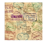 The Around The World Luncheon Napkins are two ply paper napkins and measure 6 1/2 inches by 6 1/2 inches. They're printed with stamps of different countries around the world. Contains 16 napkins per package.