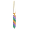 Look fun and professional at the Mardi Gras party this year by sporting this colorful Beaded Mardi Gras Tie. The alternating colors give it a clean look, while the beads give the tie a nice shine. Measures 13 inches in length and comes one per package.