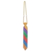 Don't forget this fun Beaded Rainbow Tie before heading out to a rainbow party or rally! This tie is made completely of beads and the color pattern gives it that fun rainbow look you desire. Measures 13 inches in length. It's an excellent party accessory