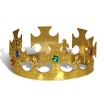 Plastic Jeweled Kings Crown Gold