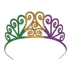 Glittered Metal Mardi Gras Tiara