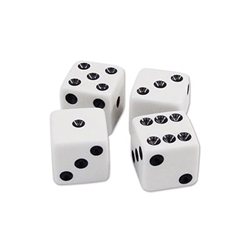 It's not a real poker night or casino themed party if there aren't dice at the party. Well, we have a pack of Dice that comes 10 pieces per package. When the night is over, just put the die in a safe location and use them again! And again, and again!