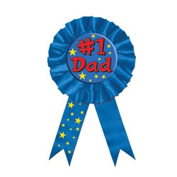 Number 1 Dad Award Button Ribbon