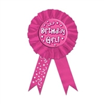 Cerise Birthday Girl Rosette Award Ribbon