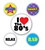 80's Party Buttons (5/pkg)