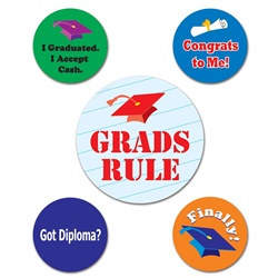 Graduation Party Buttons (5/pkg)