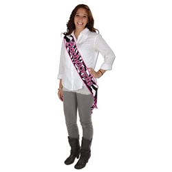 Zebra Print Bachelorette Satin Sash