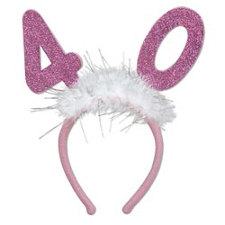 Number 40 Glittered Boppers with Marabou