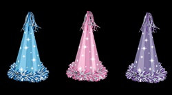 Fringed Pastel Foil Party Hats, 13", Assorted Colors, Full Head Size w/Elastics
