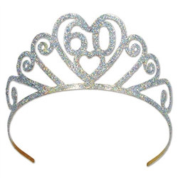 Glittered Metal "60" Tiara