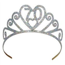 Glittered Metal "70" Tiara