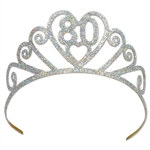 Glittered Metal "80" Tiara