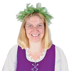 The Fairy Crown is made of sheer green and light green ribbon attached to a metal wire with a ribbon bow on the back. One size fits most. Contains one per package. Due to hygiene-related concerns, this item is not eligible for return.