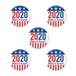 2020 Make It Count Party Buttons