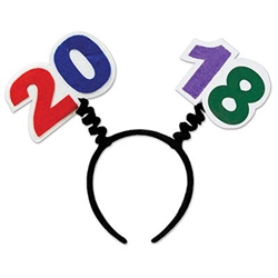 Our 2018 Boppers are the ideal accessory for your New Year's party or graduation! A black fabric covered headband is adorned with colorful felt 20 and 18. One size fits most adults. Not returnable.