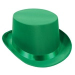 Green Satin Deluxe Top Hat