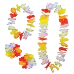 Whether you planning a Jungle, Luau or Cruise party, your guest will love this colorful Rainbow Floral Lei Set.   Package includes four leis: 1 x 36" Lei, 1x20" Lei and 2x6" Lei Wristlets, colors as pictured.