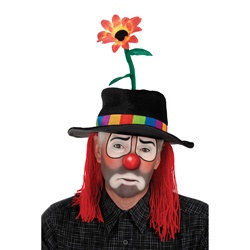 Plush Clown Hat with Flower